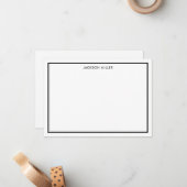 Carte de note noire simple (Devant/Arrière en situation)