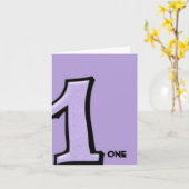 Carte de note numéro 1 lavande Silly (Fleur jaune)