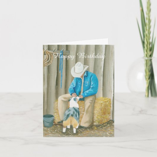 Carte de note occidentale d'anniversaire d'art de (Devant)