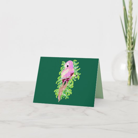 Carte de note Oiseau Exotique . (Devant)