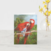 Carte de note - Oiseaux tropicaux (Fleur jaune)