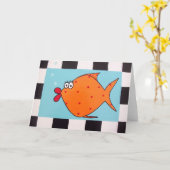 Carte de note orange de poissons (Fleur jaune)