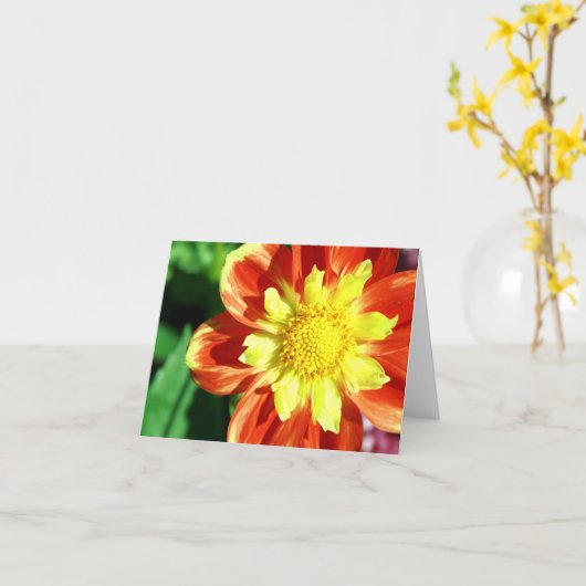 Carte de note orange et jaune de fleur (Fleur jaune)