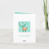 Carte de note orange turquoise Fleurs simples (Dos)