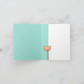 Carte de note orange turquoise Fleurs simples (Intérieur)