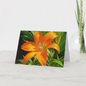 Carte de note orangée Tropical Lily Art (Devant)