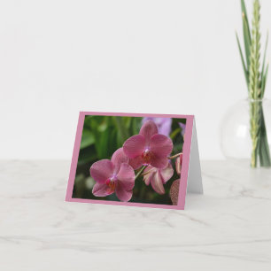 Carte de note Orchidée Rose
