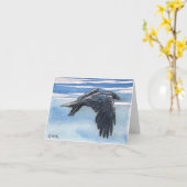 Carte de note originale d'art de corneille de (Fleur jaune)