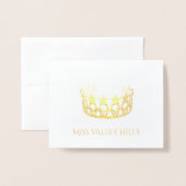 Carte de note Pageant Crown Foil (Devant avec enveloppe)