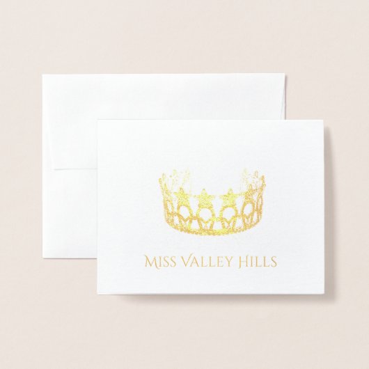 Carte de note Pageant Crown Foil (Devant avec enveloppe)