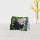 Carte de note Panda rouge (Fleur jaune)