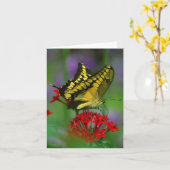carte de note papillon (Fleur jaune)
