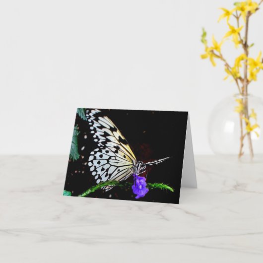 Carte de note papillon (Fleur jaune)