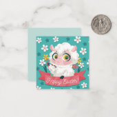 Carte de note Pâques mignonne (Devant/Arrière en situation)