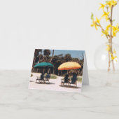 Carte de note parasol de plage (Fleur jaune)