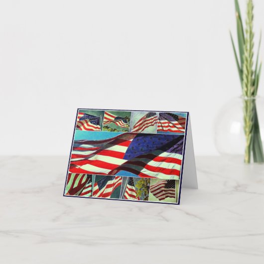 Carte de note patriotique de drapeaux américains (Devant)