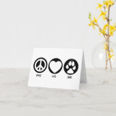 Carte de note Peace Love Dogs (Fleur jaune)