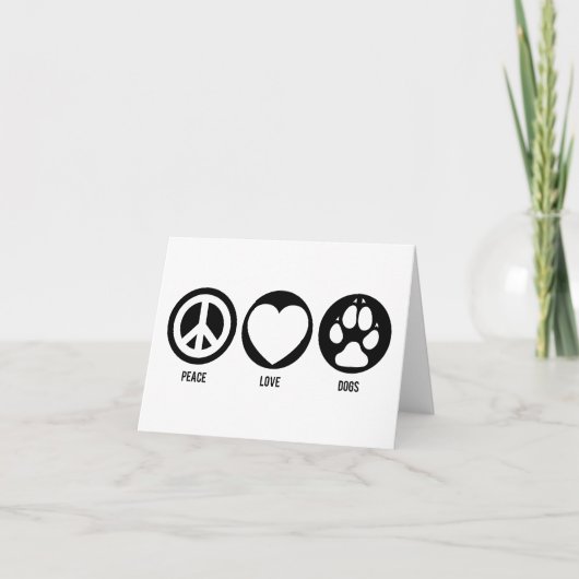 Carte de note Peace Love Dogs (Devant)