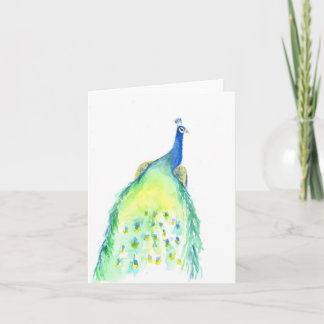 Carte de note Peacock Peint Aquarelle