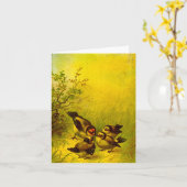 Carte de note peinte par cru de moineaux (Fleur jaune)