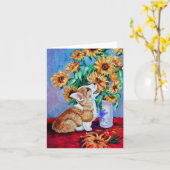 Carte de note Pembroke Welsh Corgi (Fleur jaune)