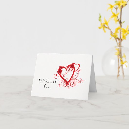 Carte de note Pensées pour toi (Fleur jaune)