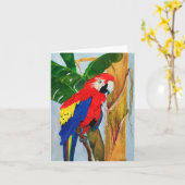 Carte de note - Perroquet tropical (Fleur jaune)