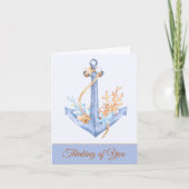 Carte de note personnalisable Ancre aquarelle (Devant)