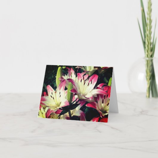 Carte de note personnalisable Fleurs Lily souriant (Devant)