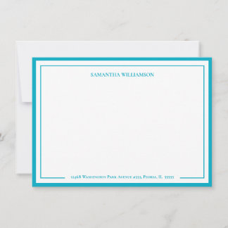 Carte de note personnalisée à bordure simple stati