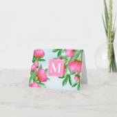 Carte de note personnalisée à monogramme floral de (Devant)