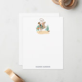 Carte de note personnalisée à thème Cowboy (Devant/Arrière en situation)