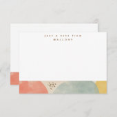 Carte de note personnalisée Abstraite colorée (Devant / Derrière)