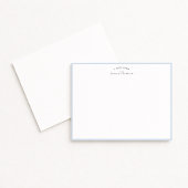 Carte de note personnalisée avec bordure bleu bébé