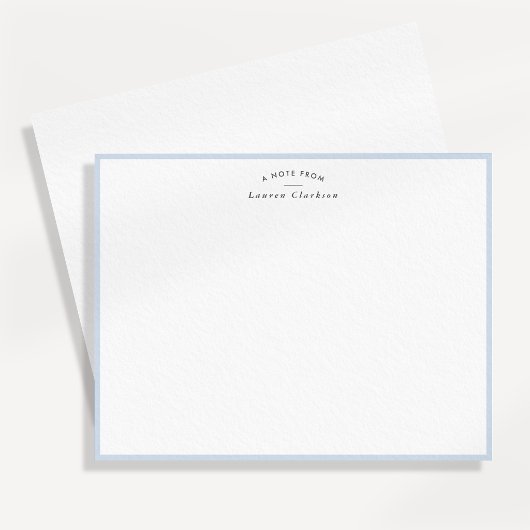 Carte de note personnalisée avec bordure bleu bébé