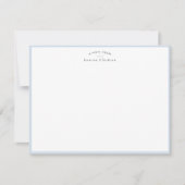 Carte de note personnalisée avec bordure bleu bébé (Devant)