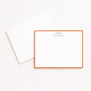 Carte de note personnalisée avec bordure orange mo