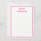 Carte de note personnalisée avec bordure rose gras (Devant)