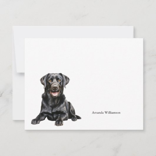 Carte de note personnalisée Black Labrador (Devant)