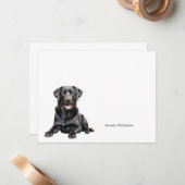 Carte de note personnalisée Black Labrador (Devant/Arrière en situation)