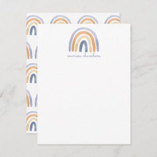 Carte de note personnalisée Boho Rainbow Flat