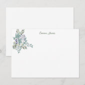 Carte de note personnalisée - Botanique Floral (Devant / Derrière)