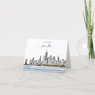 Carte de note personnalisée Chicago Skyline