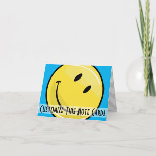 Carte de note personnalisée classique Jaune Happy