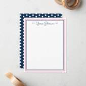 Carte de note personnalisée classique | Marine et  (Devant/Arrière en situation)