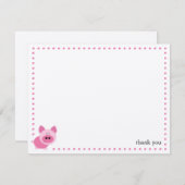 Carte de note personnalisée Cochon rose mignon (Devant / Derrière)