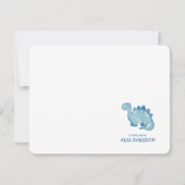 Carte de note personnalisée Cute Blue Dinosaur (Devant)