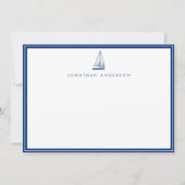 Carte de note personnalisée de bateau à voile de l (Devant)