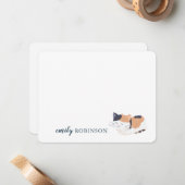 Carte de note personnalisée de chat mignon (Devant/Arrière en situation)