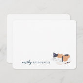 Carte de note personnalisée de chat mignon (Devant / Derrière)